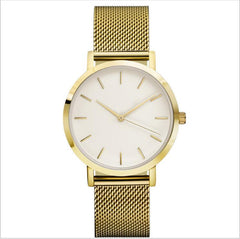 Slim Steel Mesh Band Fashion Watch with Hidden Clasp