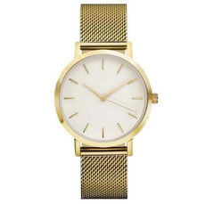 Slim Steel Mesh Band Fashion Watch with Hidden Clasp