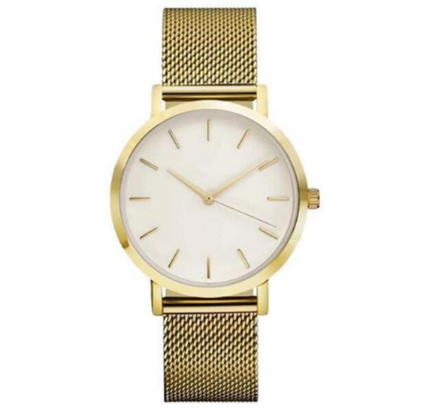 Slim Steel Mesh Band Fashion Watch with Hidden Clasp
