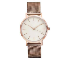 Slim Steel Mesh Band Fashion Watch with Hidden Clasp