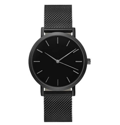Slim Steel Mesh Band Fashion Watch with Hidden Clasp